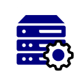 Server infrastructure image icon utilizing the characteristics of cloud technology